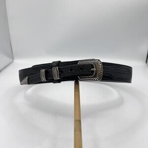 VOGT Men's Black Basket Weave Belt With Buckle 041-051 Top Grain Leather Size 32